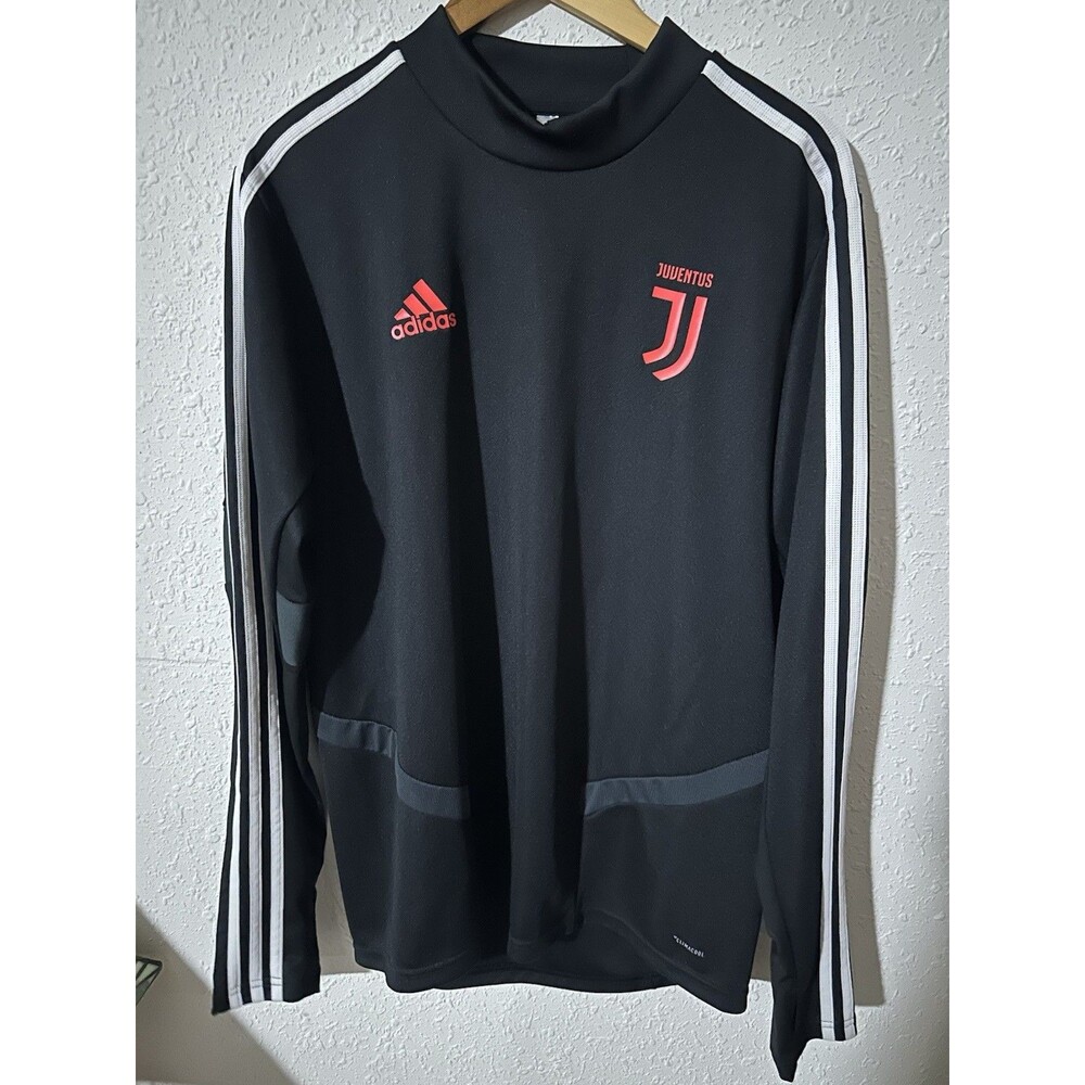 Adidas Juventus Training Long Sleeved Sweat Top Men’s Size Large Black Orange